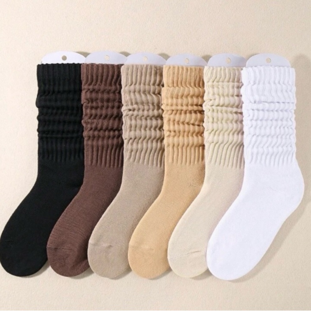 6pairs Women's Fall Winter Slouch Knit Socks Women Scrunch Socks Women